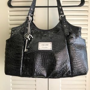 Nicole Miller Black Hobo Bag